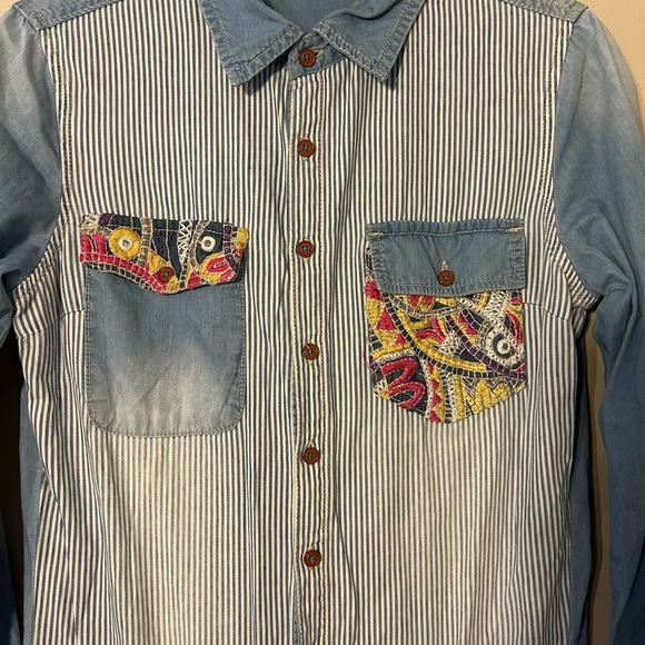 DESIGUAL LONG SLEEVE DENIM SHORTS JUMPSUIT/ROMPER SIZE 28 - Picture 2 of 10